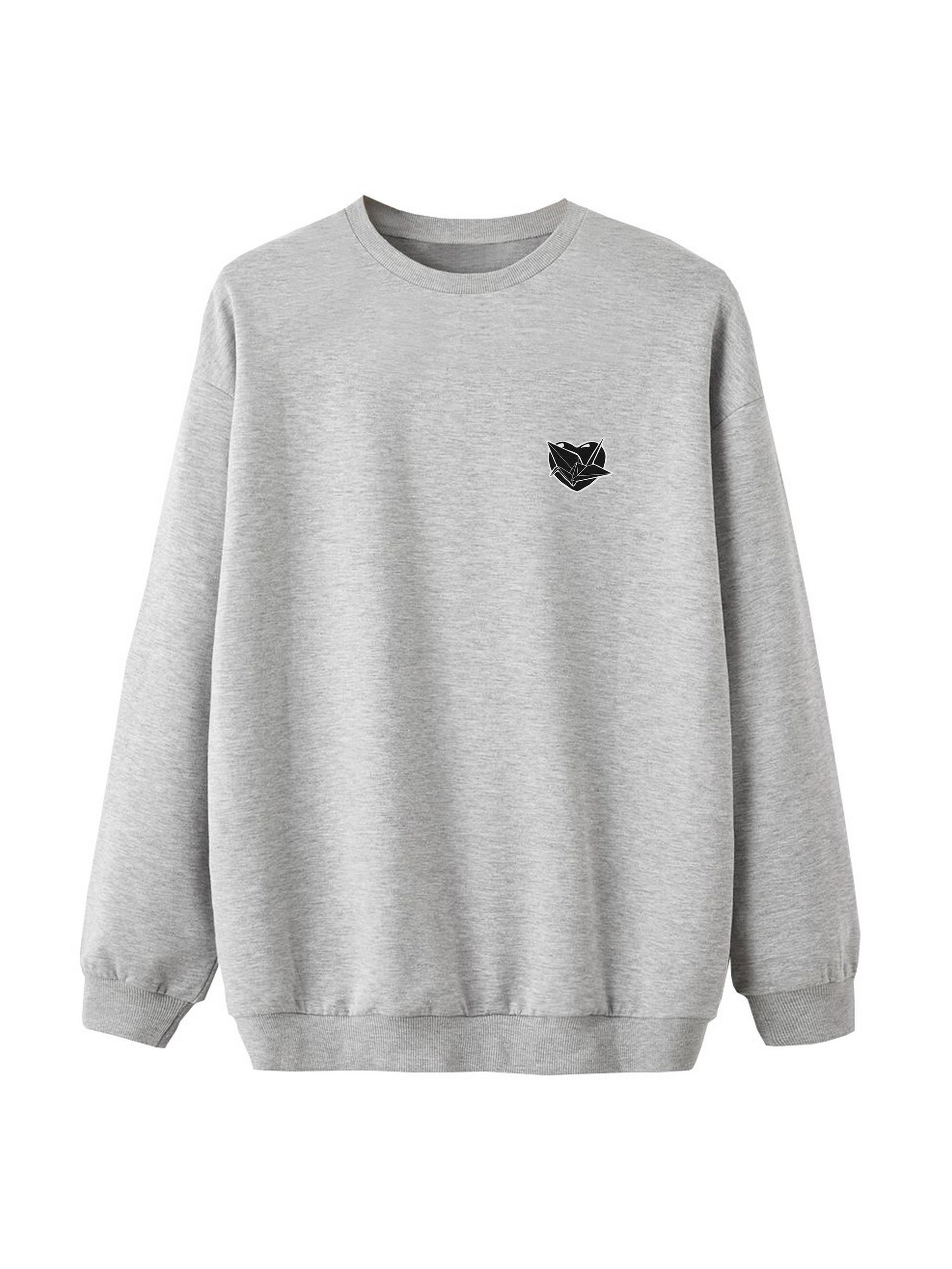 Sweat origami et coeur gris fäte