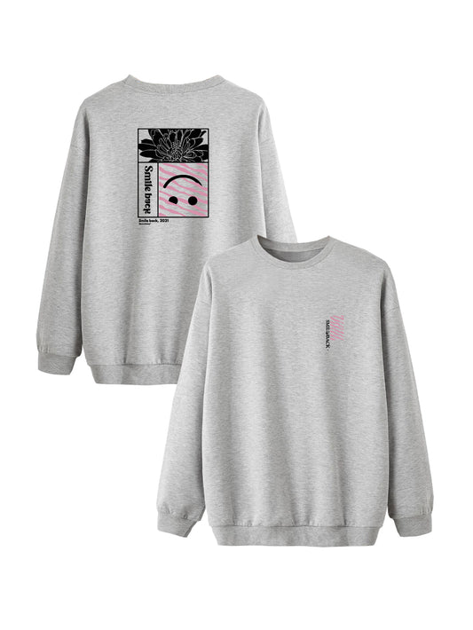 Sweat Smile back rectangle gris fäte