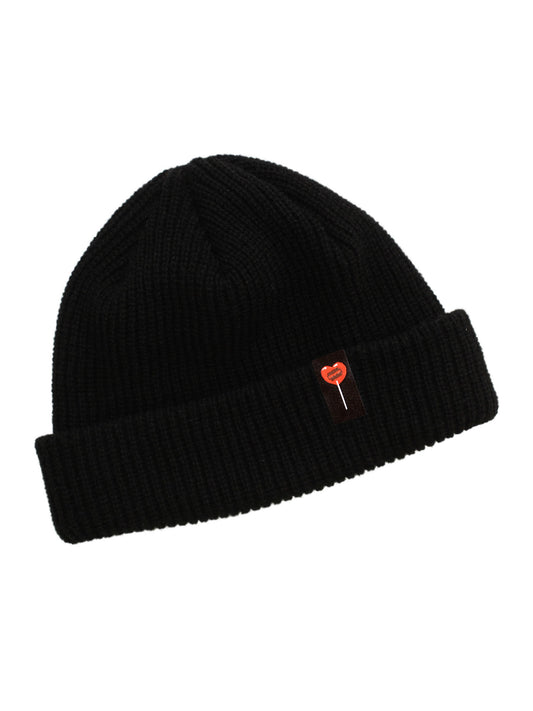 Bonnet de pêcheur noir logo lollipop coeur 