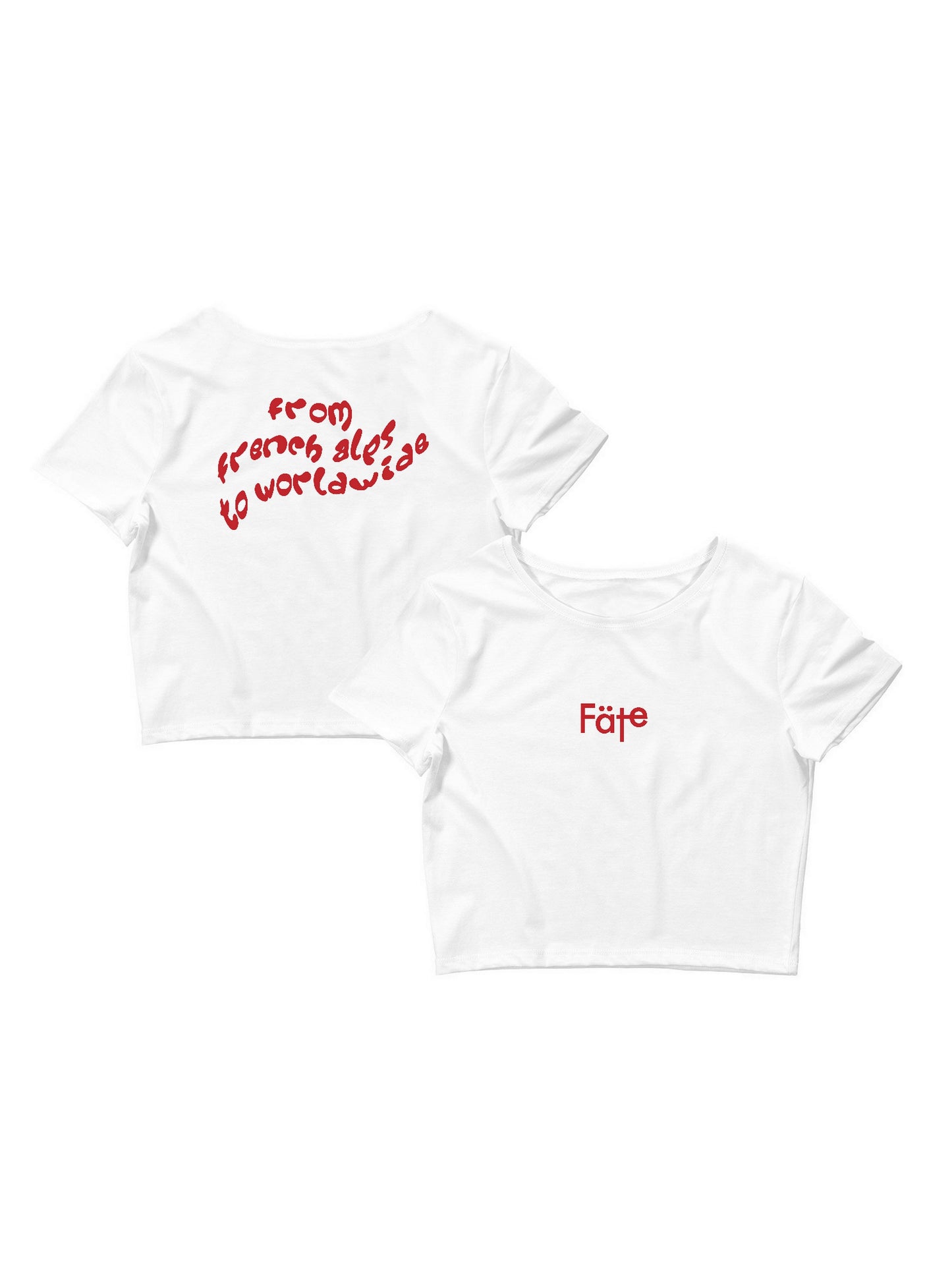 Crop top "from French Alps to worldwide" blanc