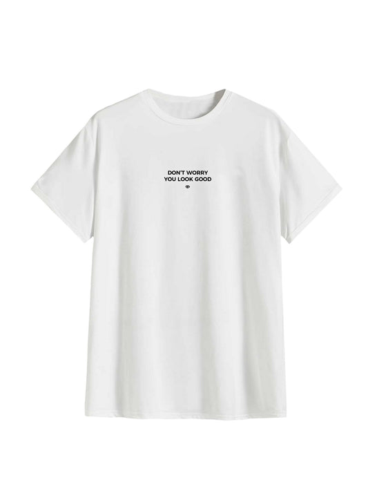 Tee shirt blanc logo poitrine "you look good" 