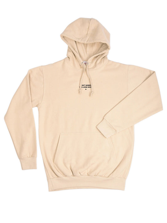 Hoodie "you look good" beige