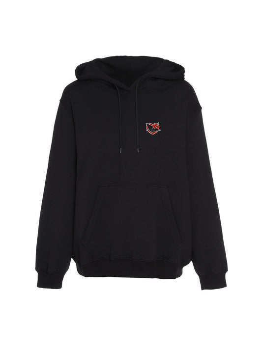 hoodie noir origami et cœur rouge