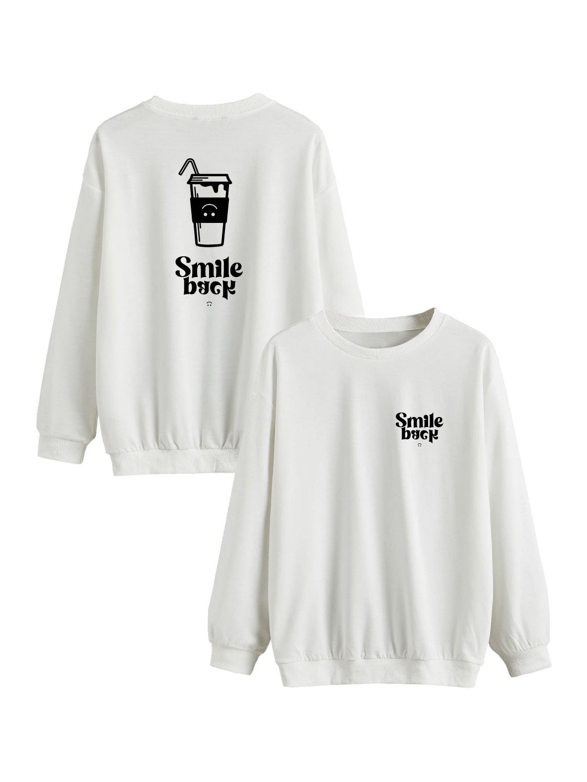 Sweat Milk shake Smile back noir et blanc