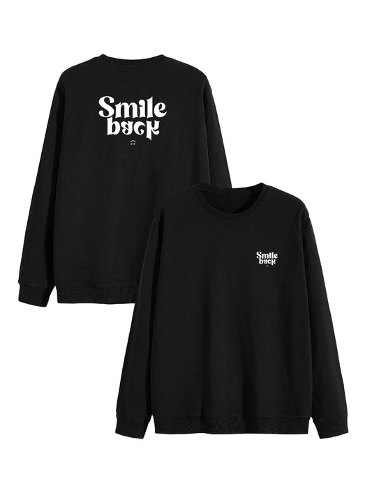 Sweat Smile back classique noir fäte