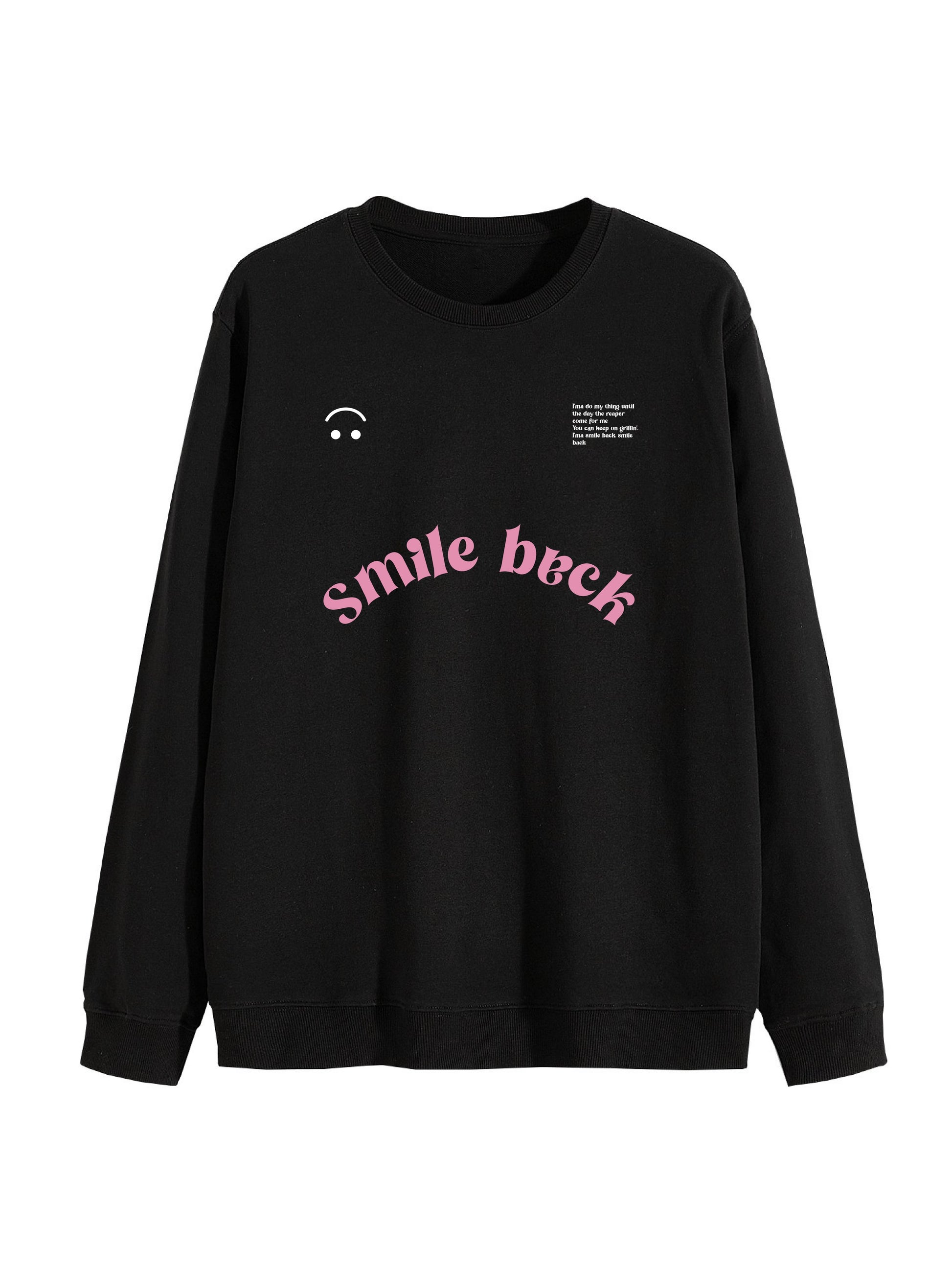 Sweat Smile back style université noir