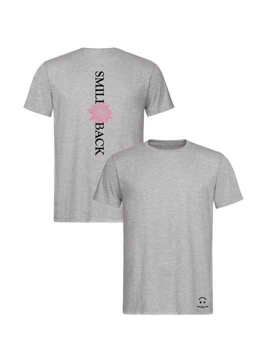 Tee shirt smile back vertical gris