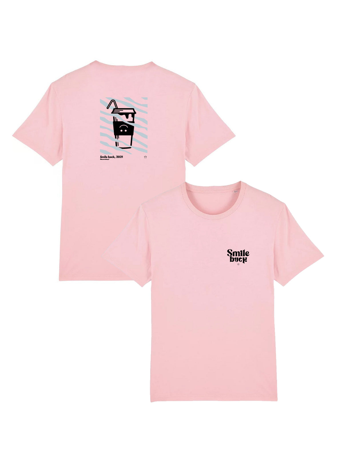 Tee shirt milk shake smile back rose pastel