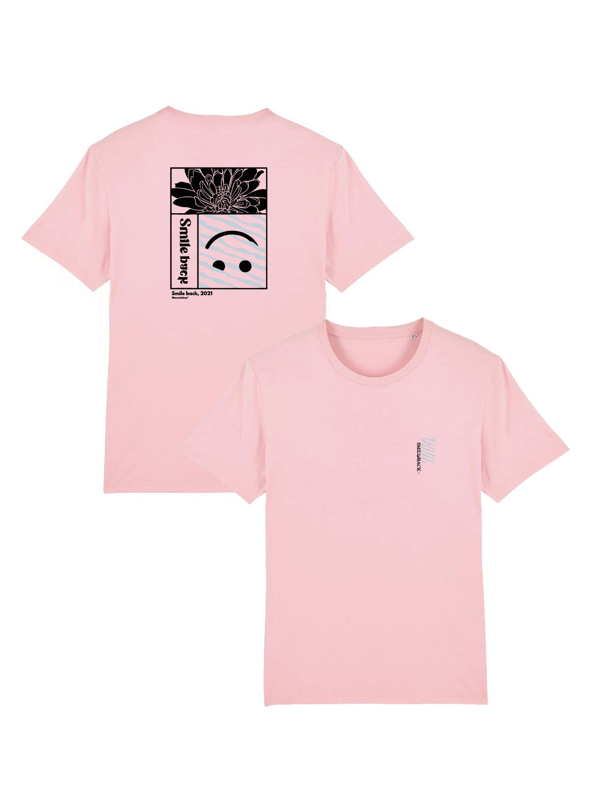 Tee shirt smile back rectangle rose pastel