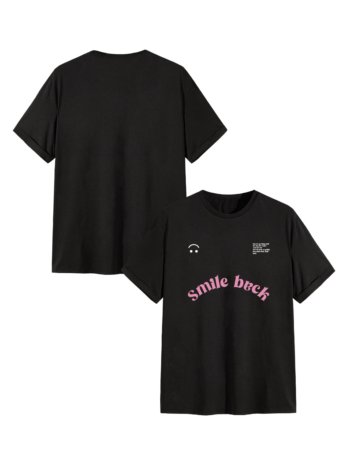 Tee shirt smile back style université noir