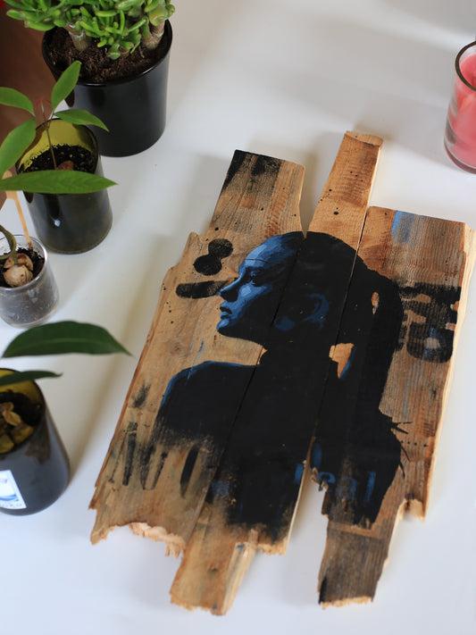 "Unreal", peinture sur bois / Ramijja / 56 x 29 cm